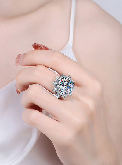 10 Carat Moissanite Flower-Shaped Ring