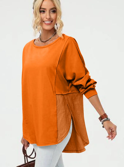 Double Take Full Size Long Sleeve High-Low T-Shirt