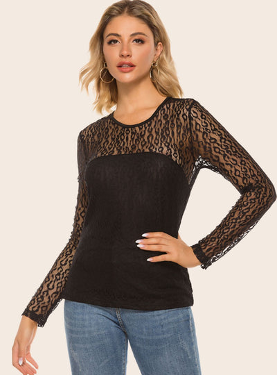 Lace Yoke Spliced Top