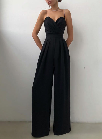 Full Size Spaghetti Strap Wide Leg Jumpsuit Plus Size